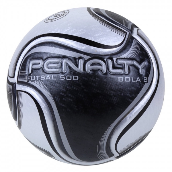 Bola Futsal Penalty 8 X Br Pt - Branco/Preto