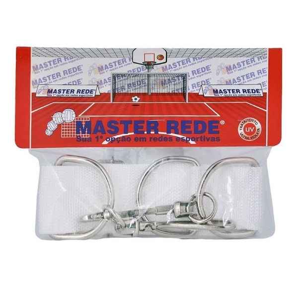 Faixa de Centro com Mosquetão para Rede de Tênis Oficial - Master Rede - Branco