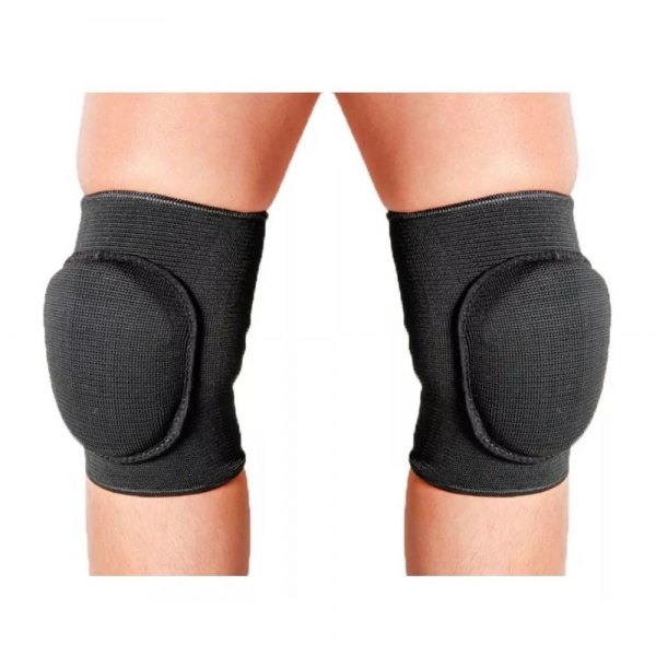 Par de Joelheira Elástica Infantil Acolchoada Vôlei e Futsal - Progne - Preto