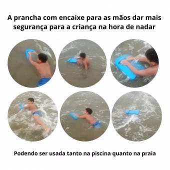Prancha de Natação Evamax Acqua Média Azul com Encaixa