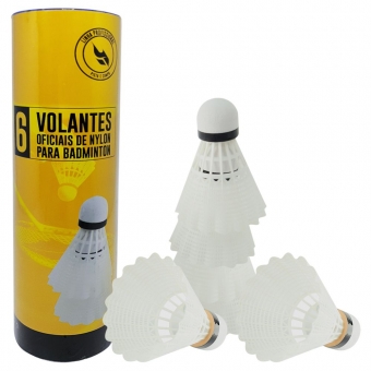 Tubo de Peteca Badminton de Nylon Pista e Campo com 06 Unidades