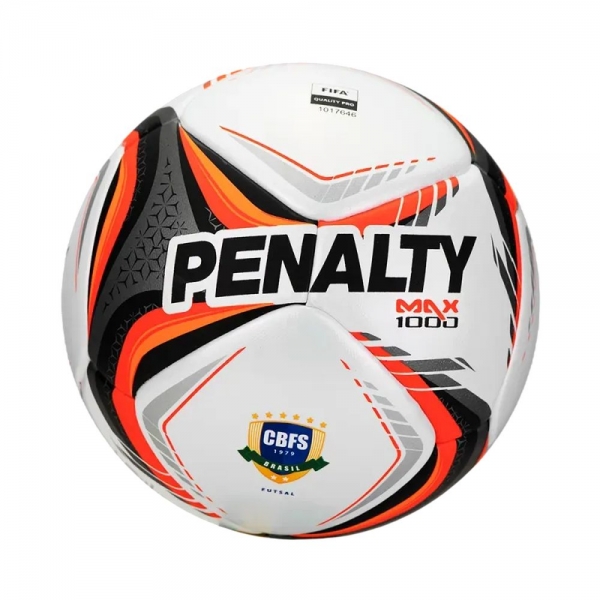 Bola Futsal Penalty Max 1000 XXVI Profissional Selo Fifa - Branco/Preto