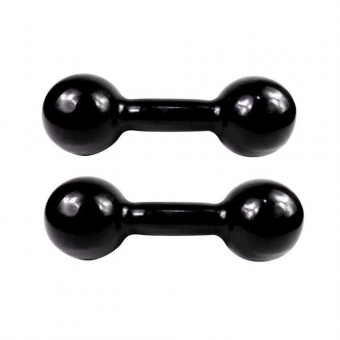 Par de Halteres Emborrachado para Musculação 8kg Preto