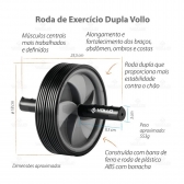Roda de Exercício Abdominal Dupla Vollo - Cinza