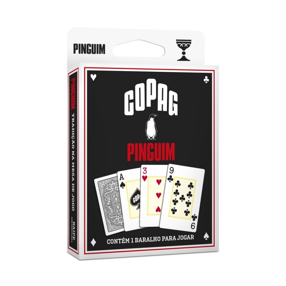 Par de baralho Pinguim Cartucho - Azul/Vermelho