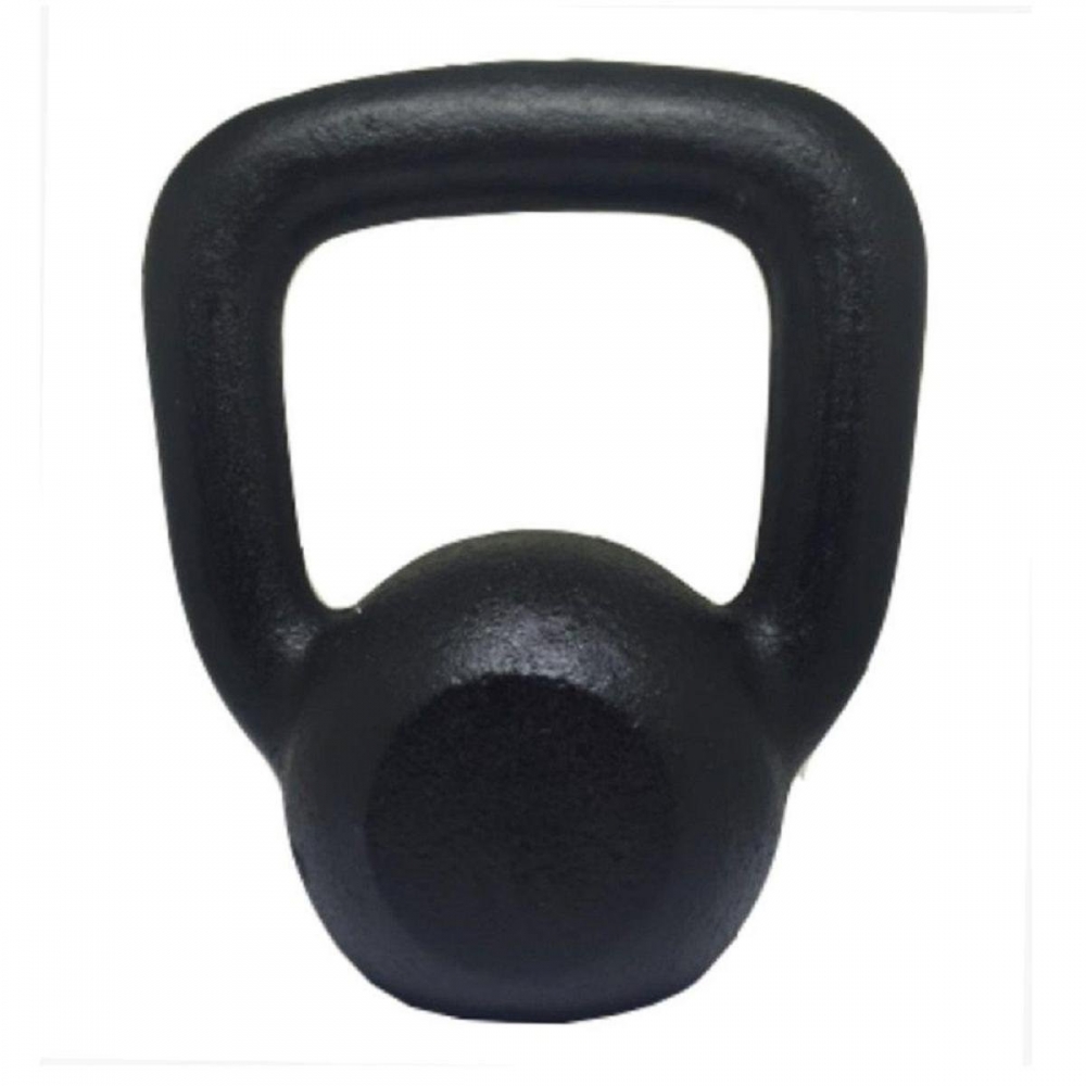 Kettlebell 8Kg de Ferro - Preto/Branco