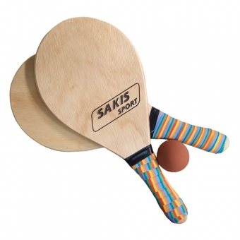 Kit de Frescobol Sakis Verniz com Bola