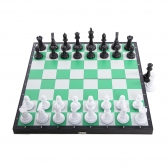 Jogo de Xadrez Profissional Tabuleiro Estojo Dobrável e Peças Oficiais - Verde/Branco