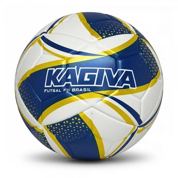 Bola Futsal Infantil Kagiva F11 Brasil Sub 11 Azul e Dourado - Branco/Azul