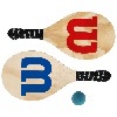 Kit Frescobol Wilson com 2 Raquetes e 1 Bola - Azul