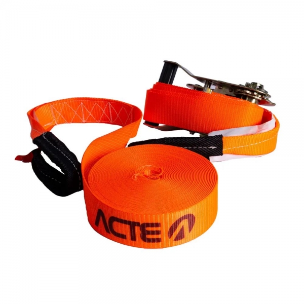 Slackline 10 Metros com Catraca T123 Laranja Acte Sports - Laranja