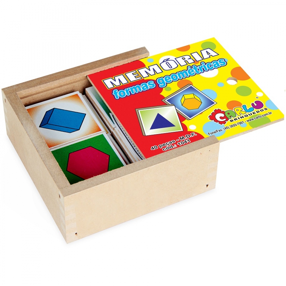 Jogo Da Memória Formas geométricas - 40 Peças - Marrom