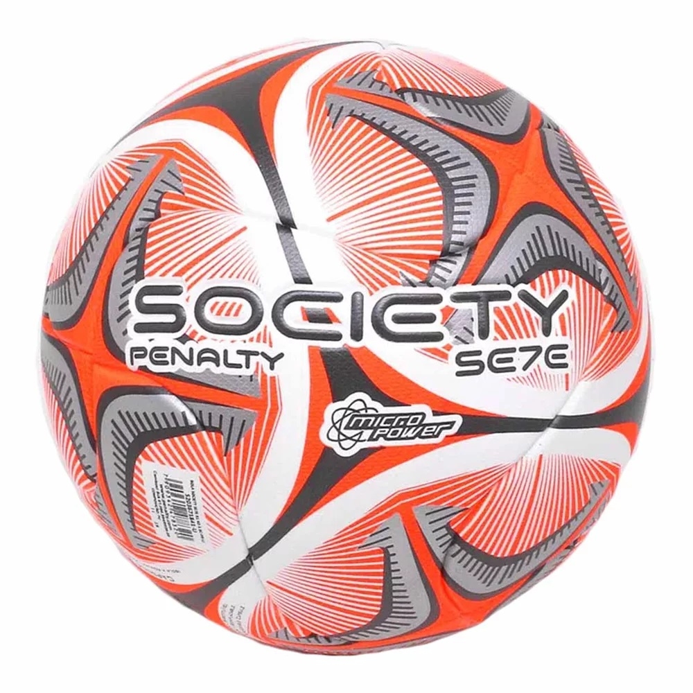 Bola Society Penalty Se7e R1 KO X Branca e Laranja - Laranja