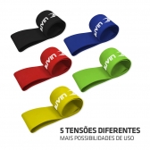 Kit Faixa Elástica Mini Band 5 Tensões Muvin - Preto/Branco