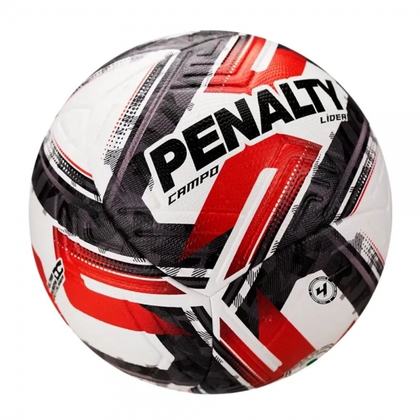 Bola Campo Juvenil Penalty Líder N4 XXVI - Preto/Vermelho