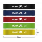 Kit Faixa Elástica Mini Band 5 Tensões Muvin - Preto/Branco