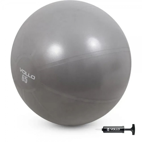 Bola Suíça para Pilates e Yoga Vollo Gym Ball 65cm VP1035 - Cinza