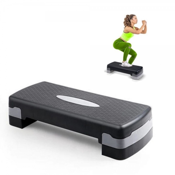 Step Aeróbico Dois Níveis - Pista e Campo - Preto