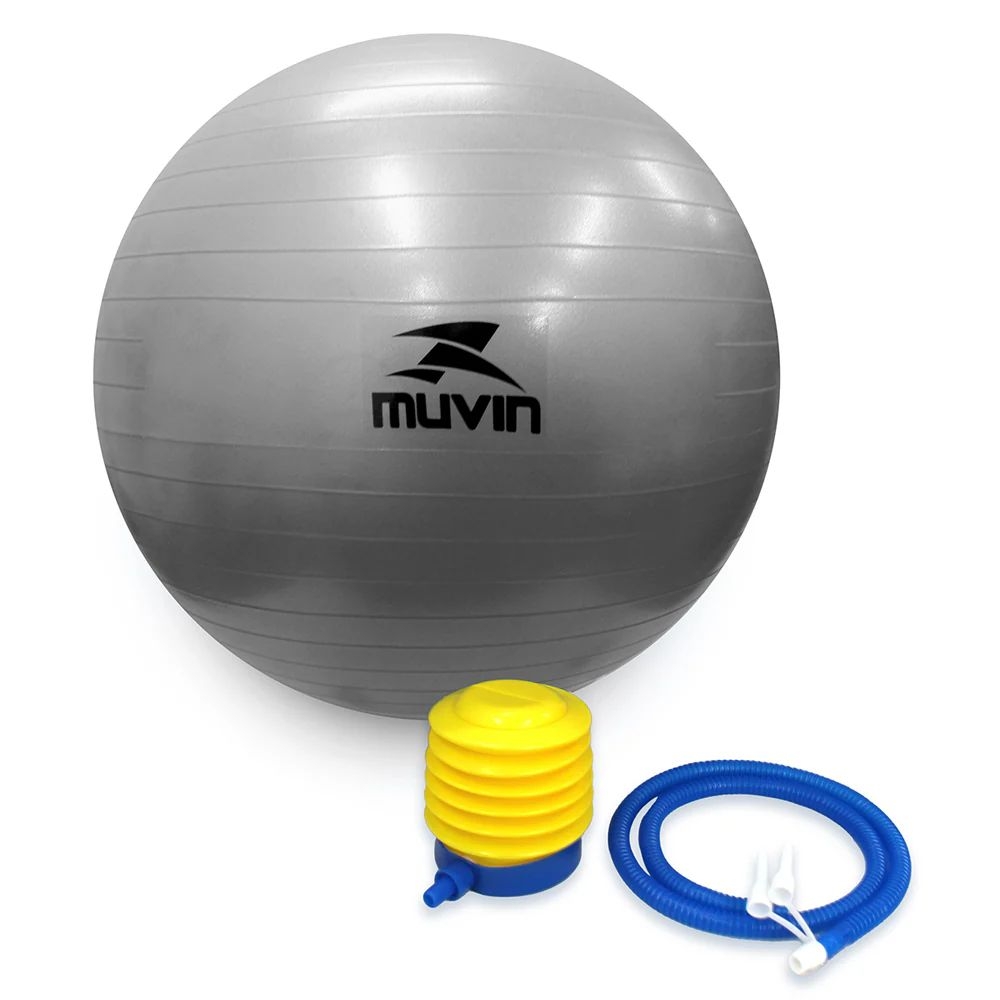 Bola de Pilates Prata 75cm BLG-300 - Muvin - Cinza