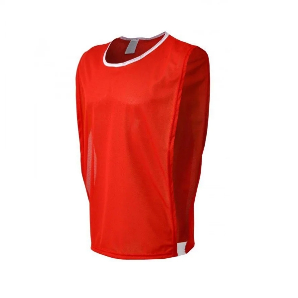 Kit com 8 Coletes Modelo Aberto de Futebol de Campo/Society/Futsal - TRB - Vermelho/Branco