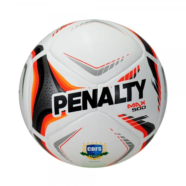 Bola Futsal Penalty Max 500 XXVI - Branco/Laranja
