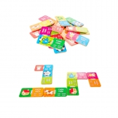 Jogo de Dominó - Madeira - Figuras e Palavras - 28 Peças - Xalingo - Azul