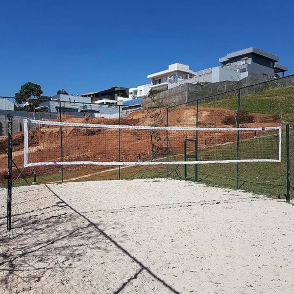 Rede de Beach Tennis Gismar Oficial 4 Faixas Branca BT4FS - Branco/Preto