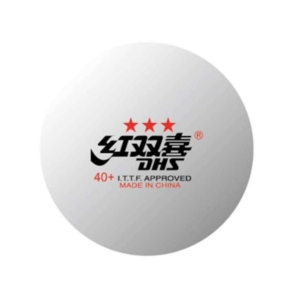 Bola para Tênis de Mesa Profissional (6 und) - DHS - Branco