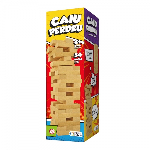 Caiu Perdeu 54 Peças - Pais & Filhos - Marrom