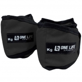 Par de Caneleira Tornozeleira Profissional 5kg - One Life - Preto/Branco