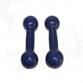 Par de Halteres Emborrachado para Musculação 6kg Azul Escuro - Azul/Branco