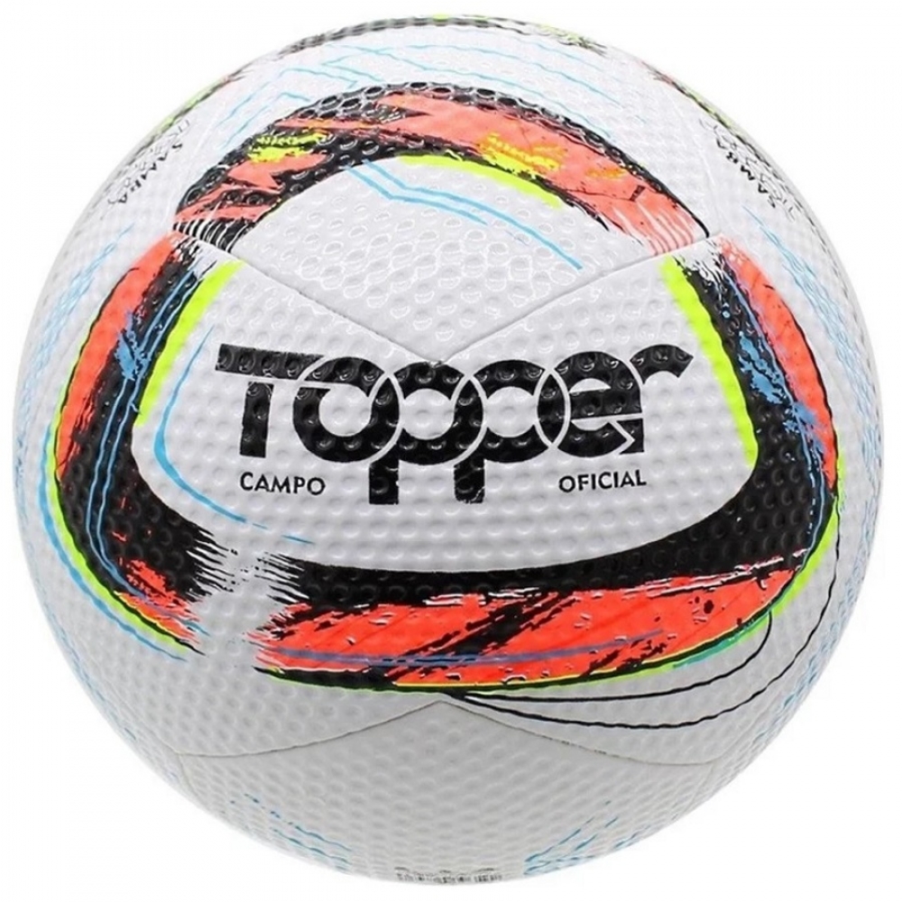 Bola Futebol Campo Topper Samba TD1 - Branco/Laranja