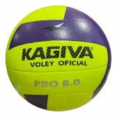 Bola Kagiva Vôlei Pró 8.0 Oficial Super Macia - Amarelo/Roxo