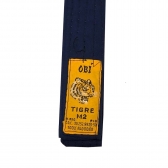 Faixa de Kimono Tigre Obi Infantil M2 - Azul Escuro/Amarelo