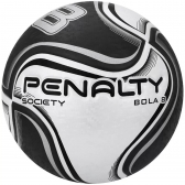 Bola de Futebol Society Penalty 8 Kick Off X - Branco/Preto