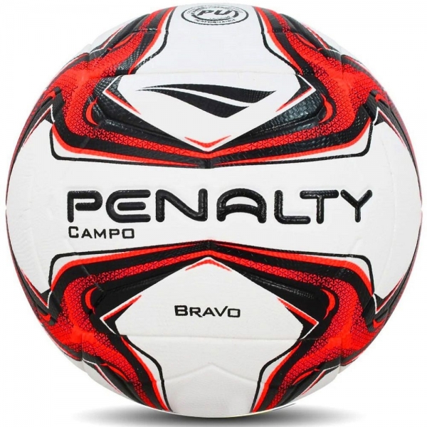 Bola De Futebol De Campo Penalty Bravo Xxiv Branco/Vermelho - Vermelho