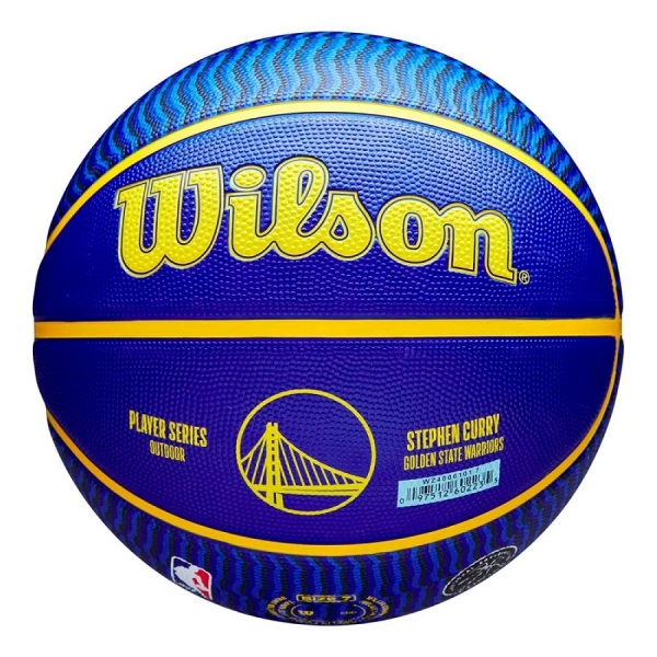 Bola Basquete Wilson NBA Player Series Stephen Curry / Golden State Warriors - Azul/Amarelo