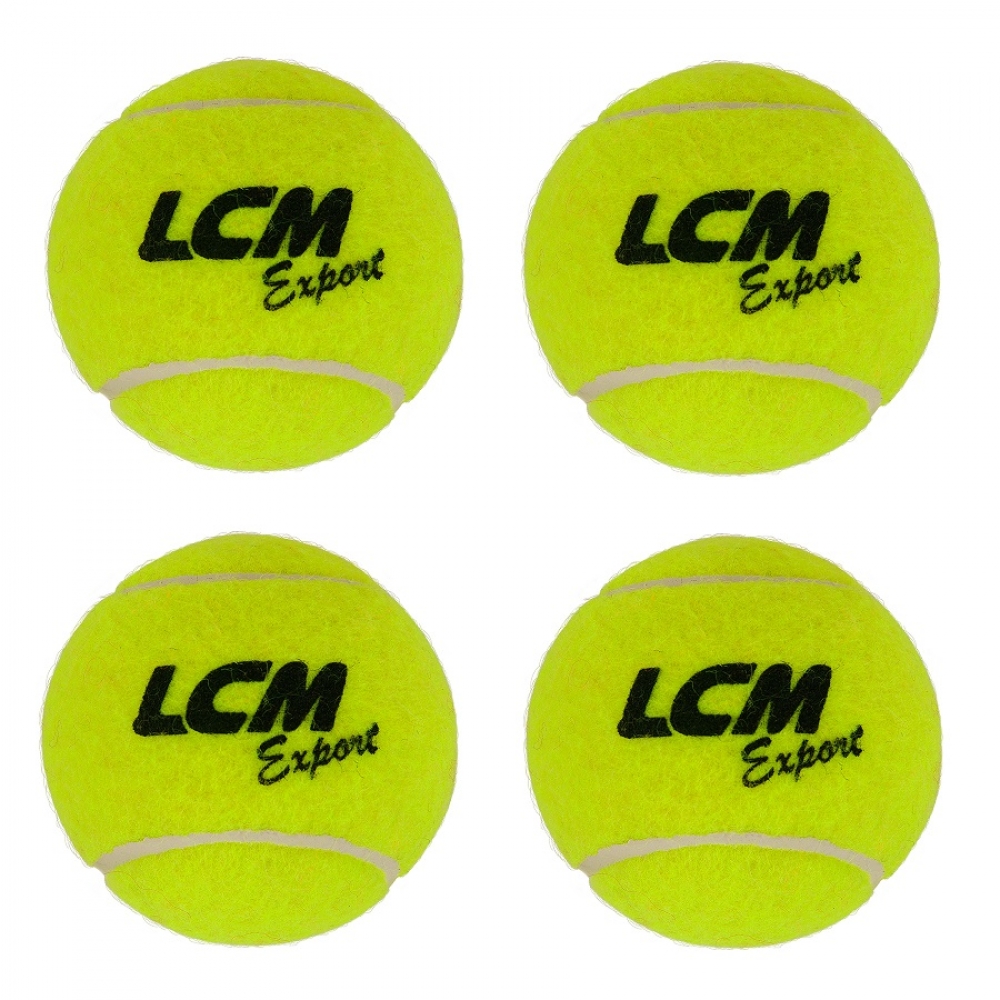 Bolas de Tênis LCM Export com 4 Unidades - Amarelo/Branco