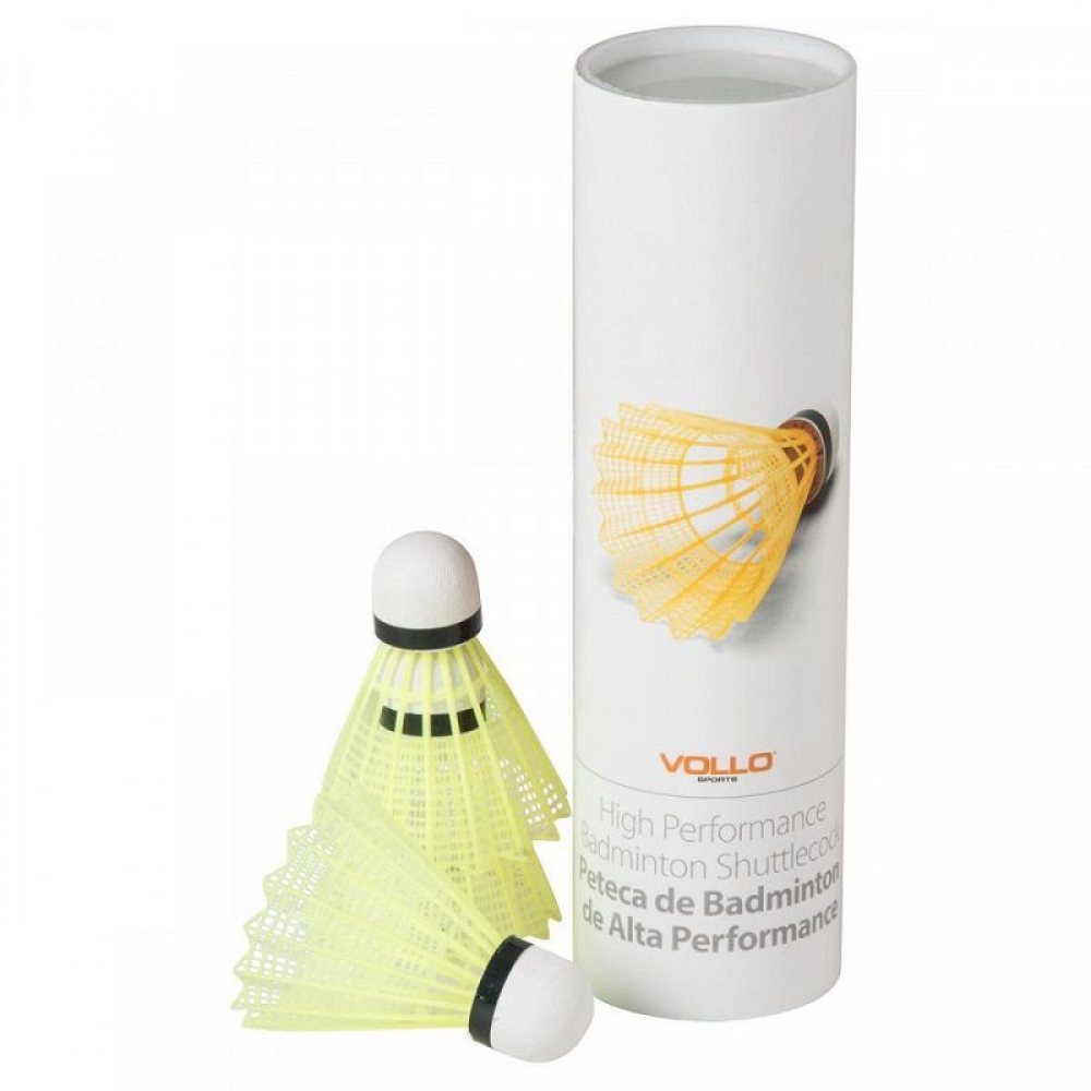 Peteca de Badminton VB600 6 unidades - Vollo - Amarelo