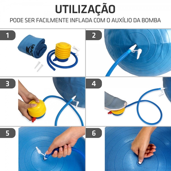 Bola de Ginástica e Pilates Muvin 45cm Azul - Azul