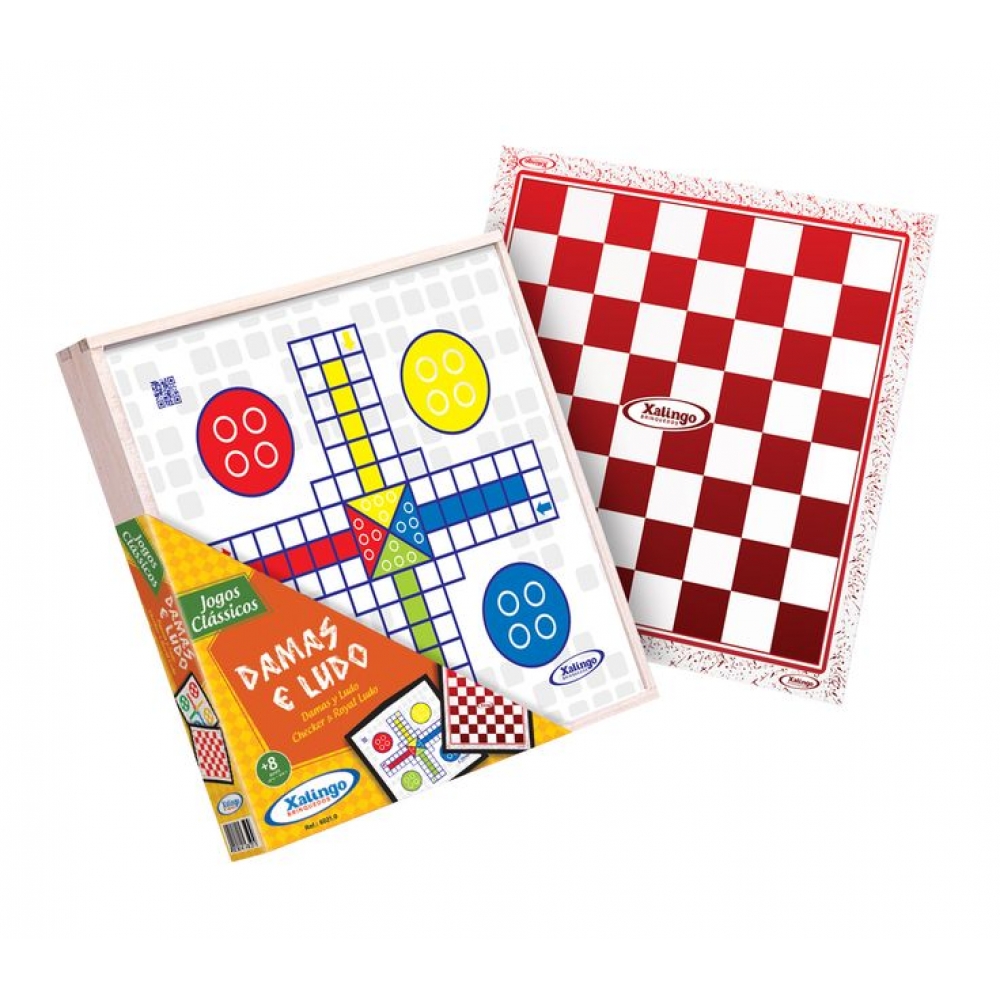 Combo Jogos Damas e Ludo - Xalingo - Branco