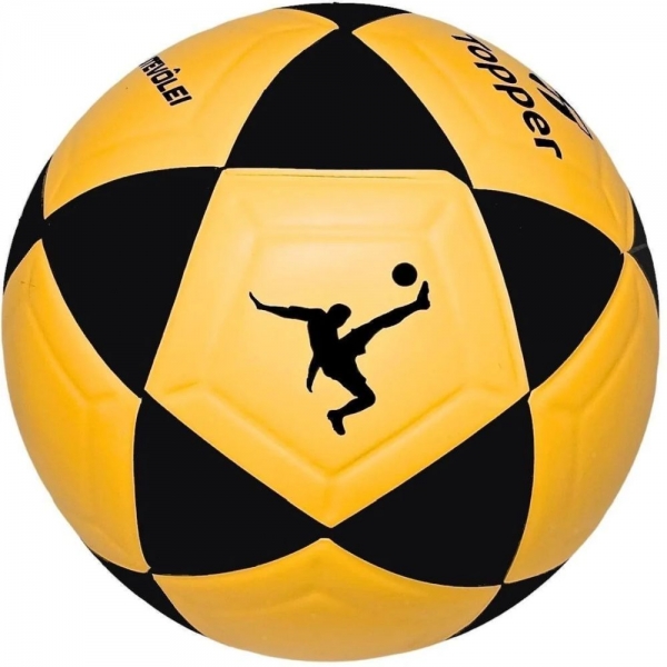 Bola de Futevôlei Topper R1 Oficial - Amarelo e Preto - Amarelo/Preto