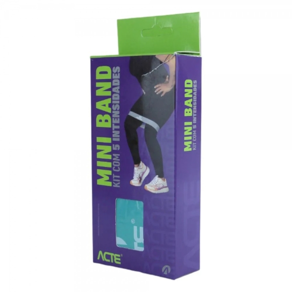Kit Mini Band 5 Intensidades T315 Acte Sports - Roxo/Verde LimÃ£o