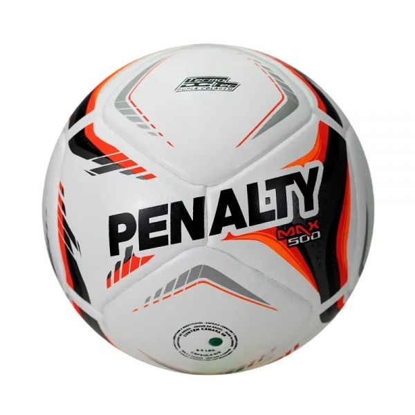 Bola Futsal Penalty Max 500 XXVI - Branco/Laranja