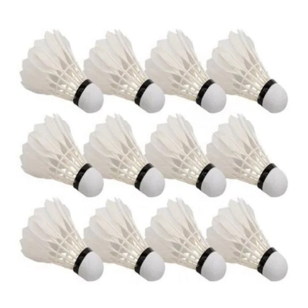 Peteca Badminton Starflex Pena de Ganso com 12 Unidades - Branco