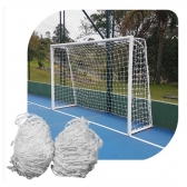 Par de Rede Gol Futsal Véu Fio 4mm Branca - Gismar Redes - Branco