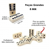 Jogo de Dominó Double Six Profissional 28 Peças 8 mm - Vermelho