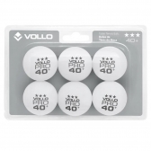 Bola de Tênis de Mesa Branca 3 Estrelas 6 Unidades Vollo