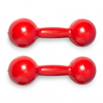Par de Halteres Emborrachado para Musculação 5kg Vermelho