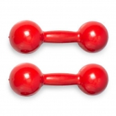 Par de Halteres Emborrachado para Musculação 5kg Vermelho - Vermelho/Branco